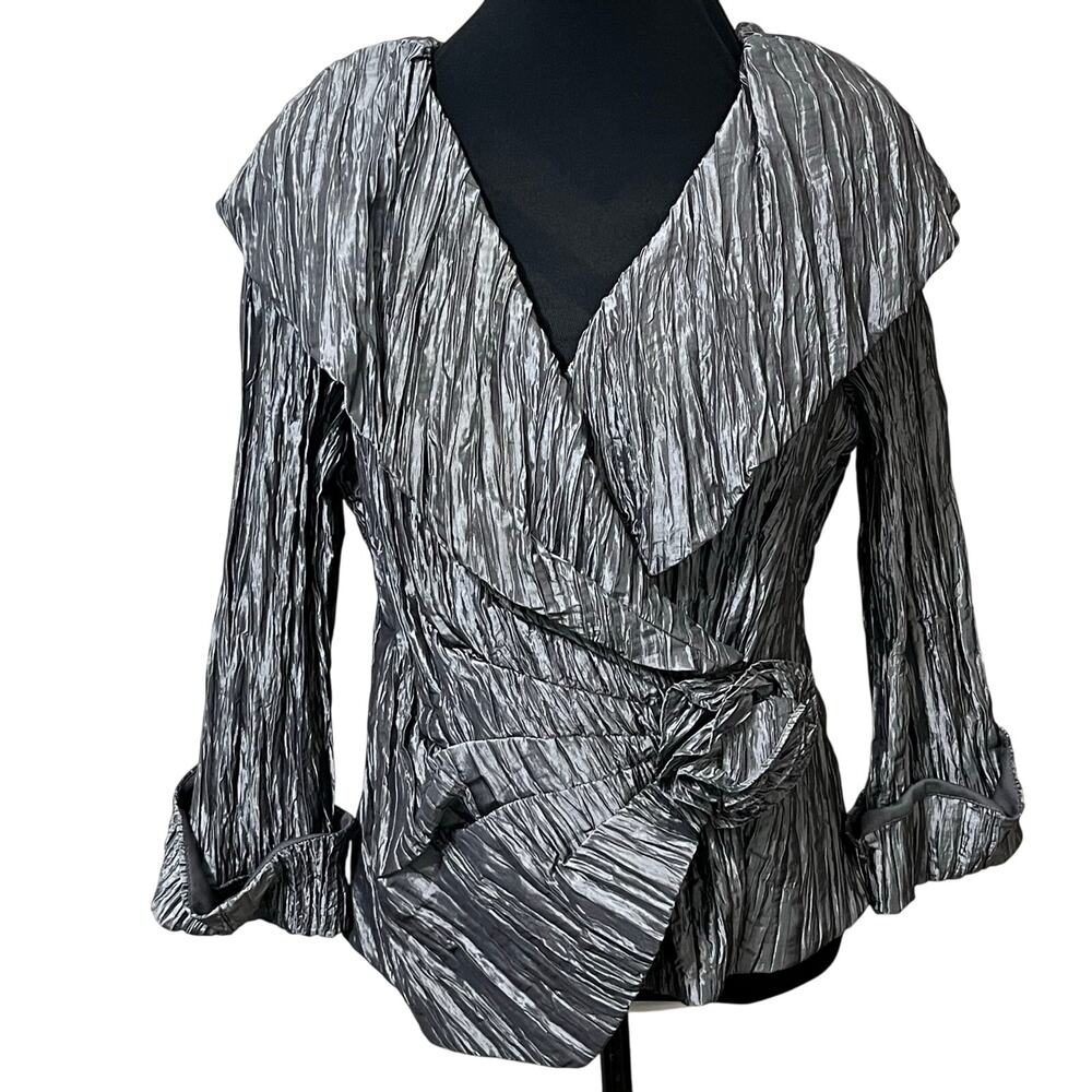 Jackie Jon New York Blazer/Jacket Sz L-XL(?) Gray/Silver Whimsigoth‎ Steampunk